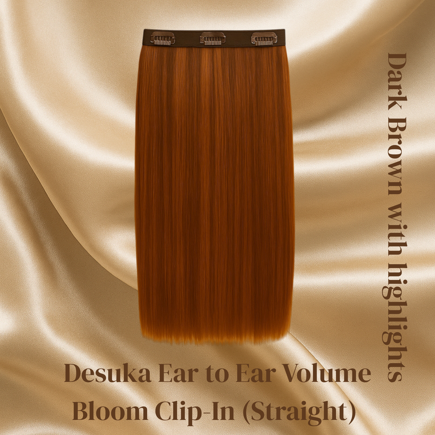 Desuka Ear to Ear Volume Bloom Clip-In (Straight) (10 inch - 20 inch) (NBHL - DBHL) Desuka