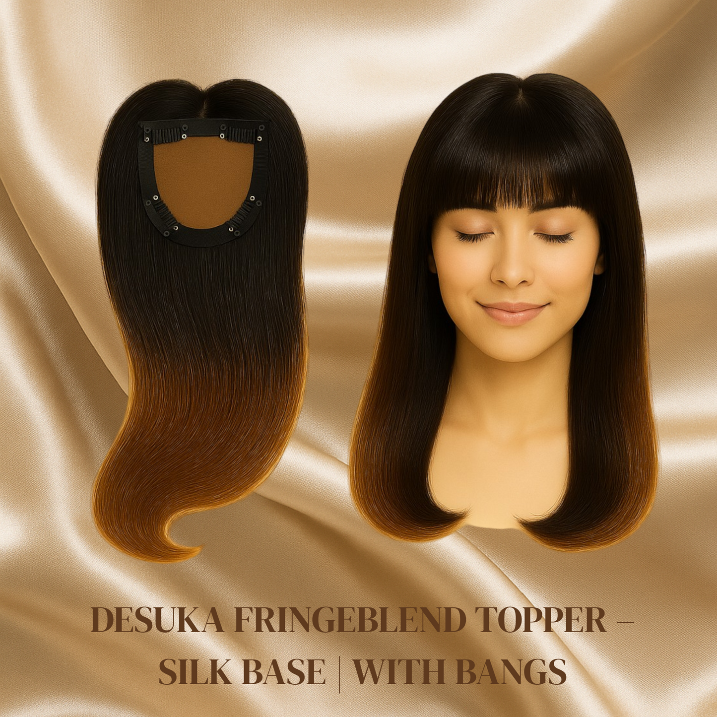 DESUKA FRINGEBLEND TOPPER – SILK BASE | WITH BANGS Desuka