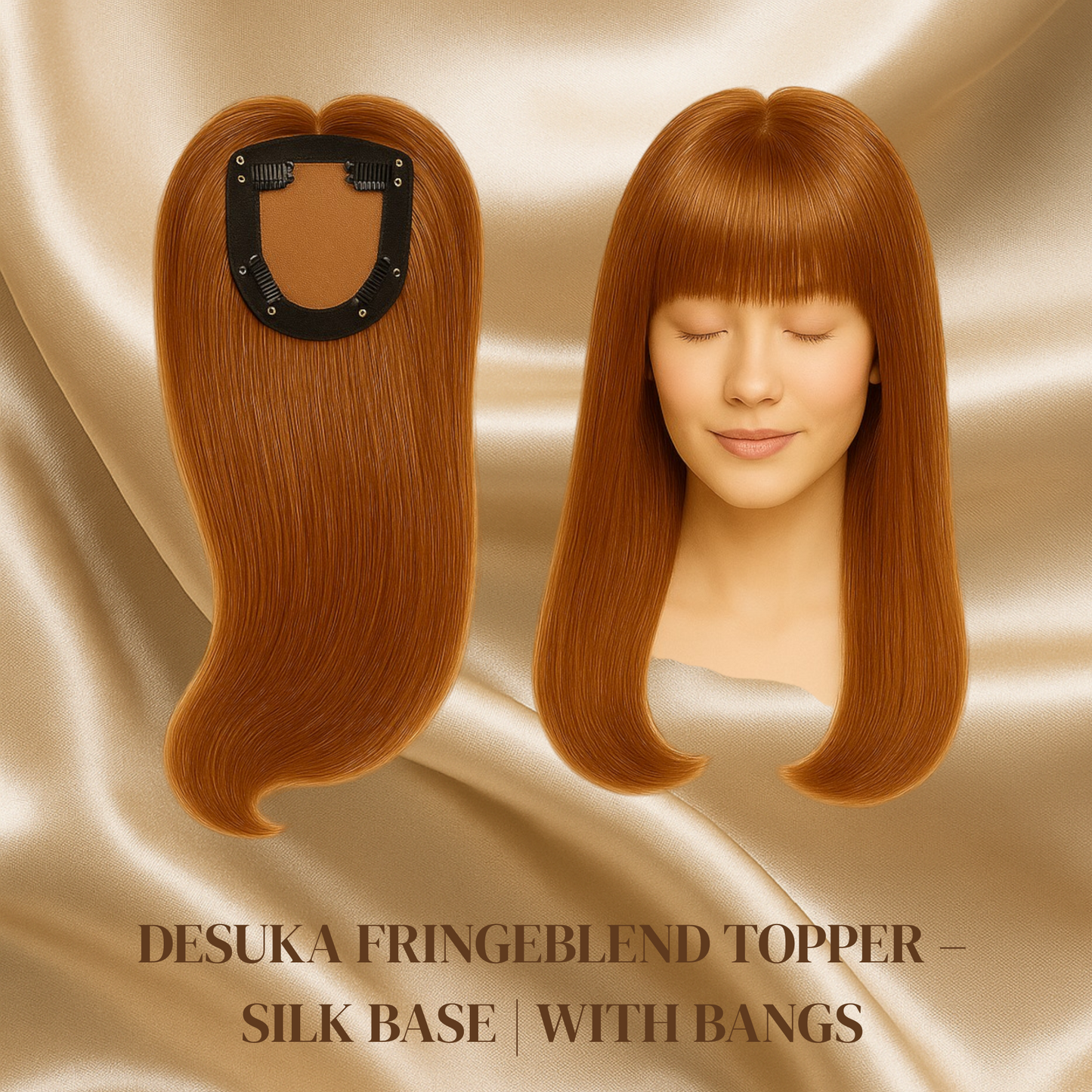 DESUKA FRINGEBLEND TOPPER – SILK BASE | WITH BANGS Desuka