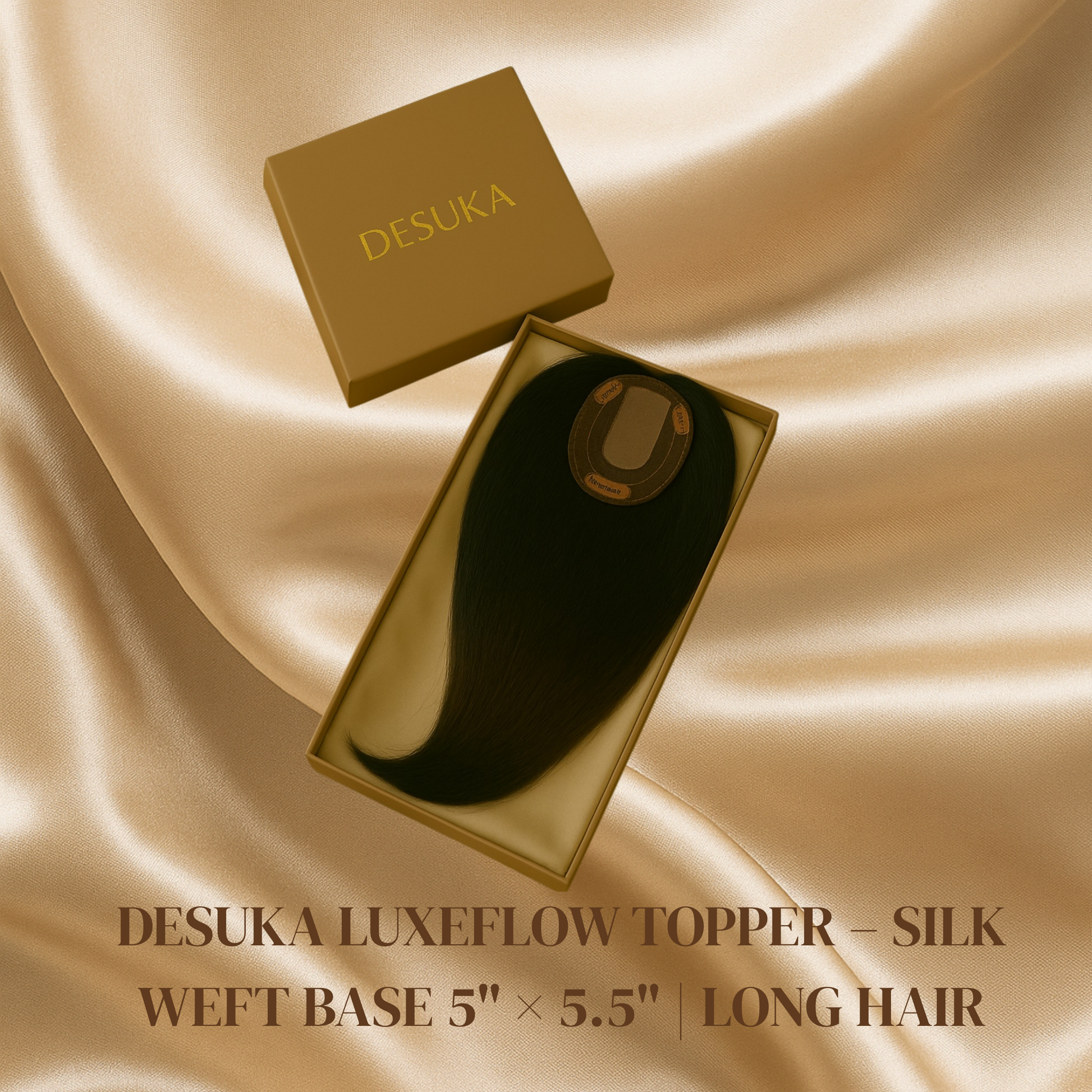DESUKA LUXEFLOW TOPPER – SILK WEFT BASE 5" × 5.5" | LONG HAIR Desuka