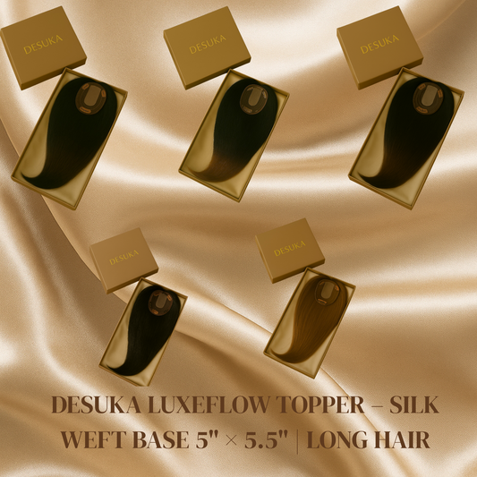 DESUKA LUXEFLOW TOPPER – SILK WEFT BASE 5" × 5.5" | LONG HAIR Desuka