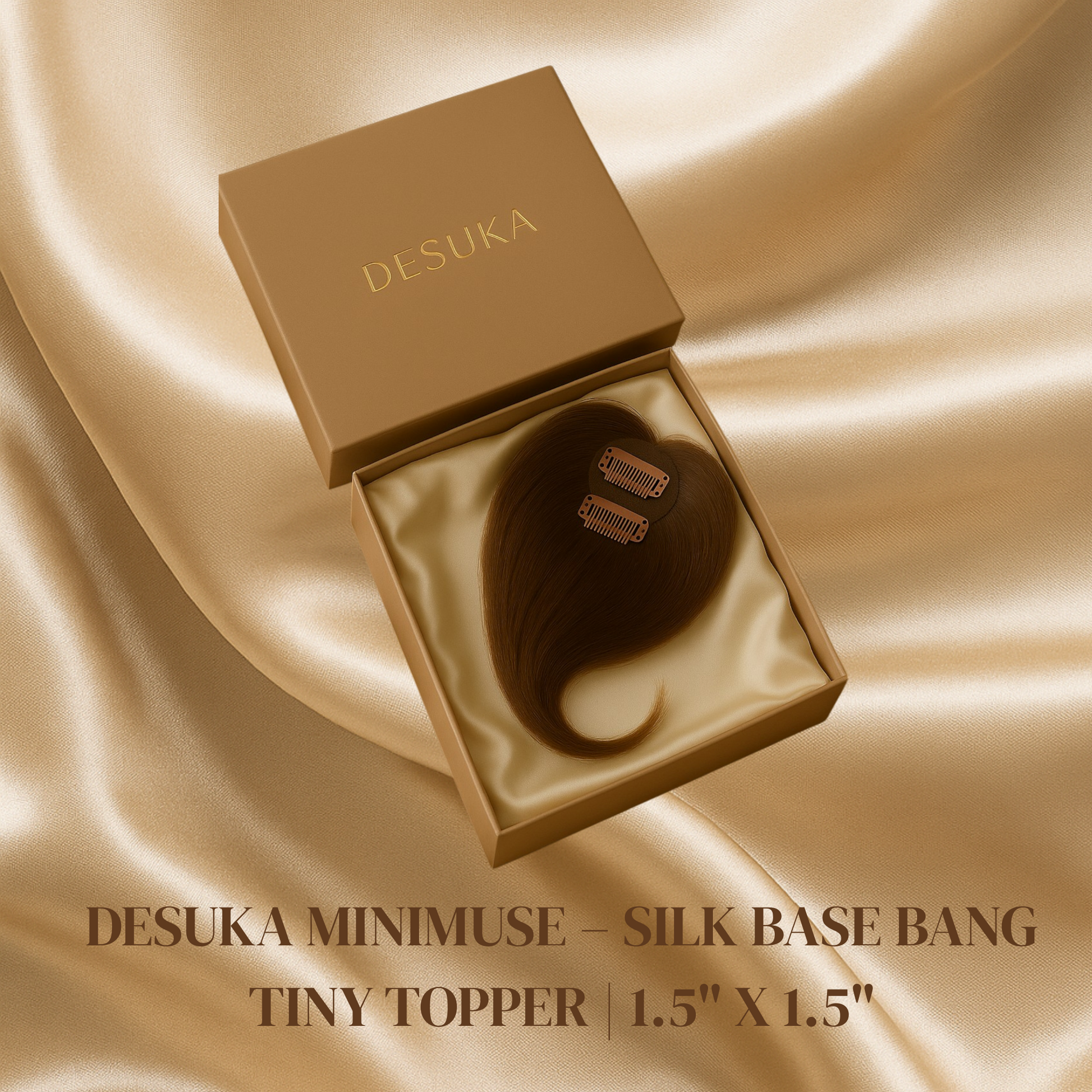 DESUKA MINIMUSE – SILK BASE BANG TINY TOPPER | 1.5" X 1.5" Desuka