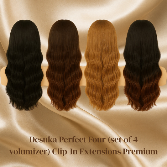 Desuka Perfect Four (set of 4 volumizer) Clip-In Extensions Premium (Straight) Desuka