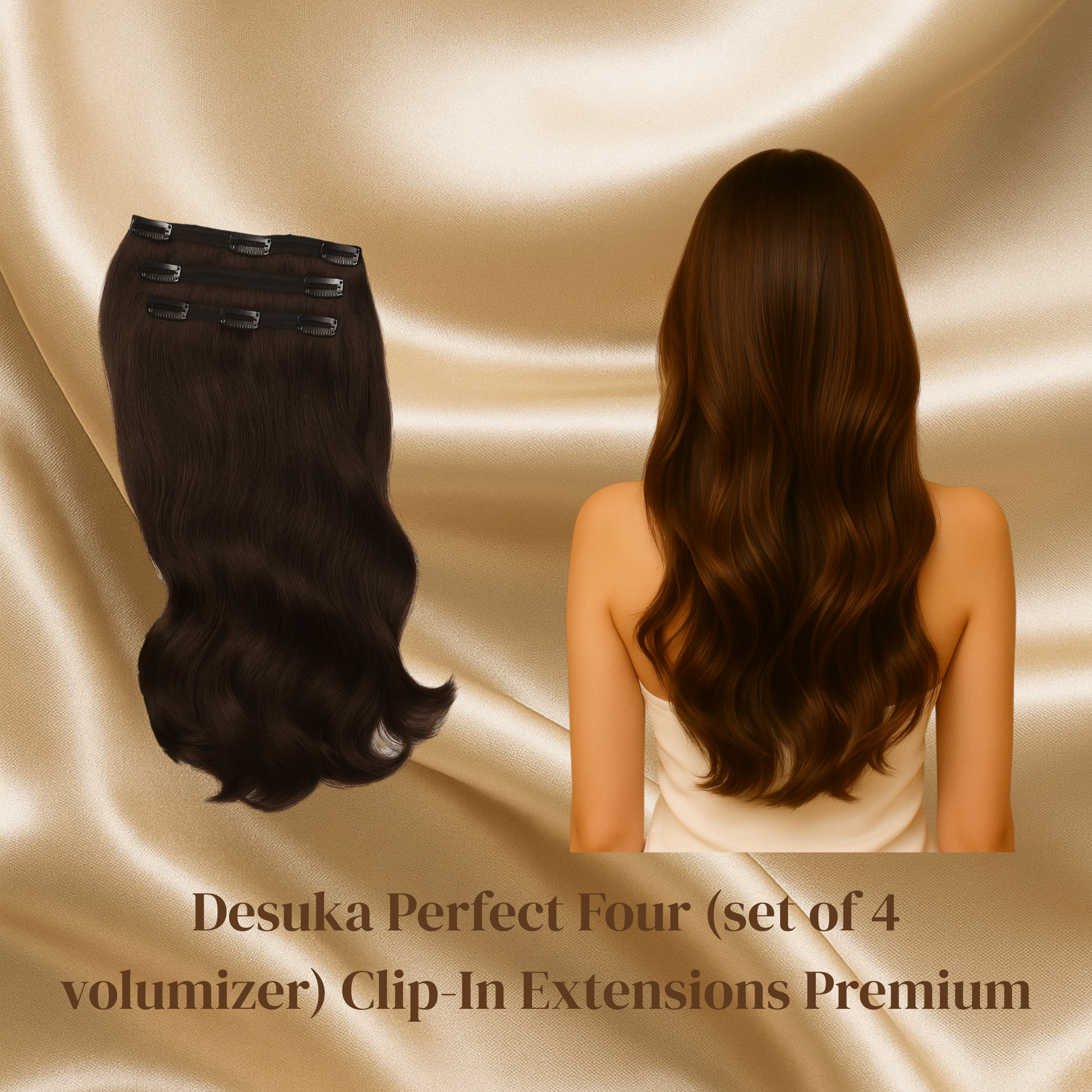 Desuka Perfect Four (set of 4 volumizer) Clip-In Extensions Premium (Straight) Desuka