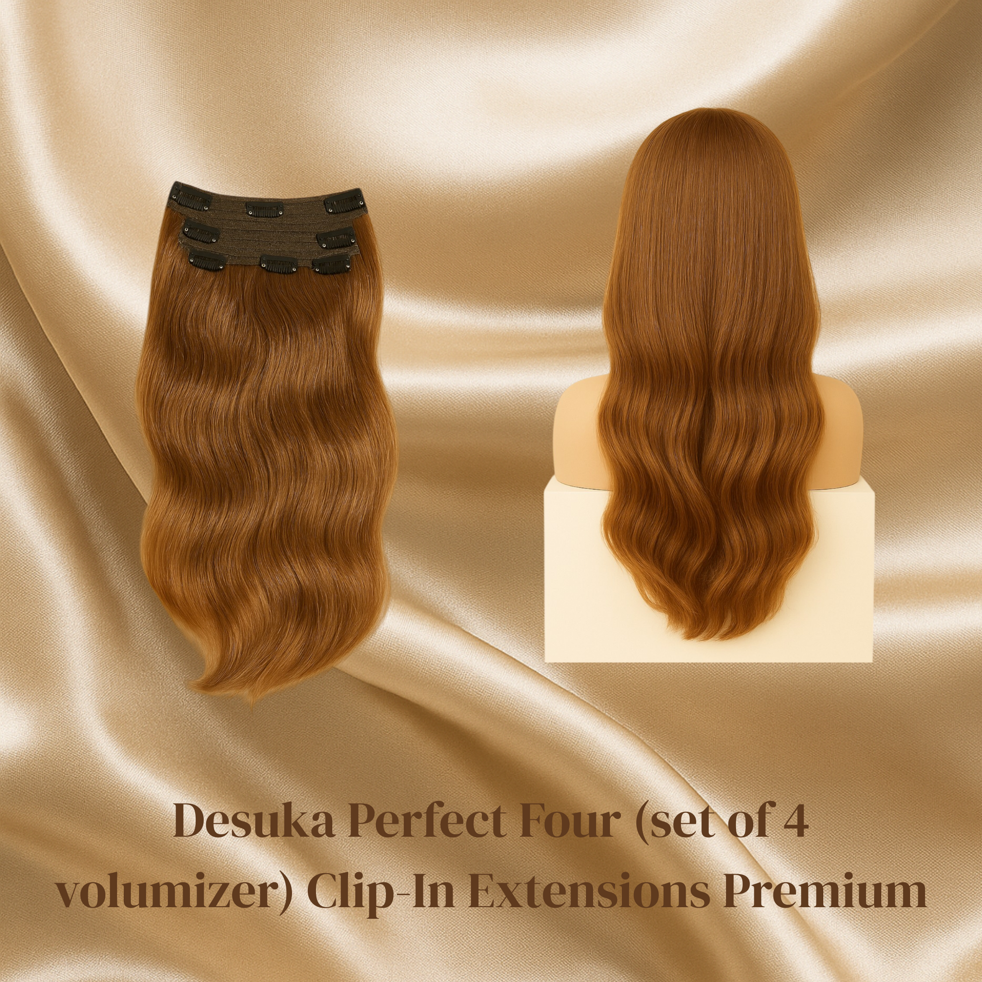Desuka Perfect Four (set of 4 volumizer) Clip-In Extensions Premium (Wavy) Desuka