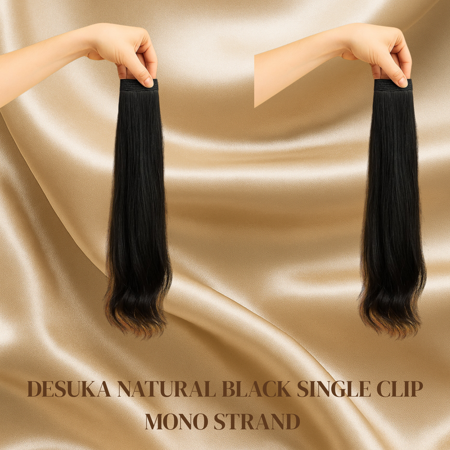 Desuka MonoStrand Single Clip Human Hair Extensions for Volume & Coverage Desuka