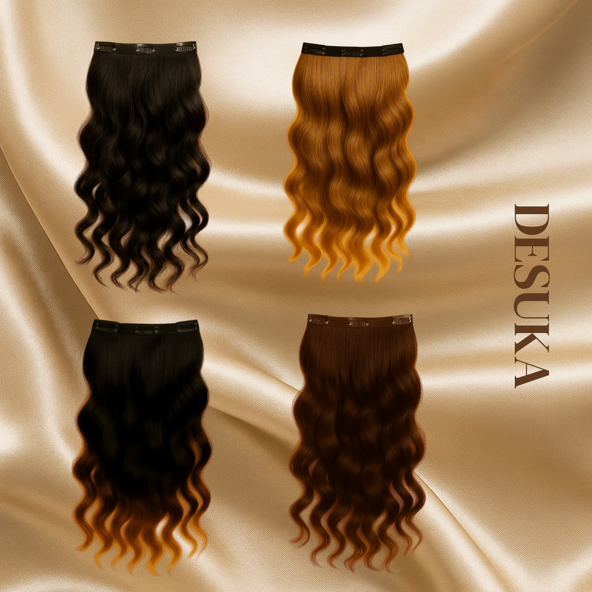 Desuka Volume Veil – 3 Clip Instant Volume Weft Clip-In Extensions Premium Wavy Desuka