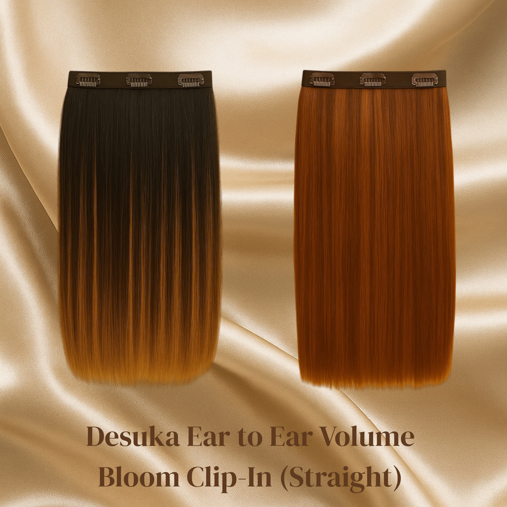 Desuka Ear to Ear Volume Bloom Clip-In (Straight) (22 inch - 26 inch) (NBHL - DBHL) Desuka