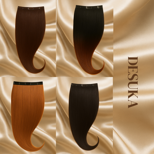 Desuka Volume Veil – 3 Clip Instant Volume Weft Clip-In Extensions Premium (Straight) Desuka