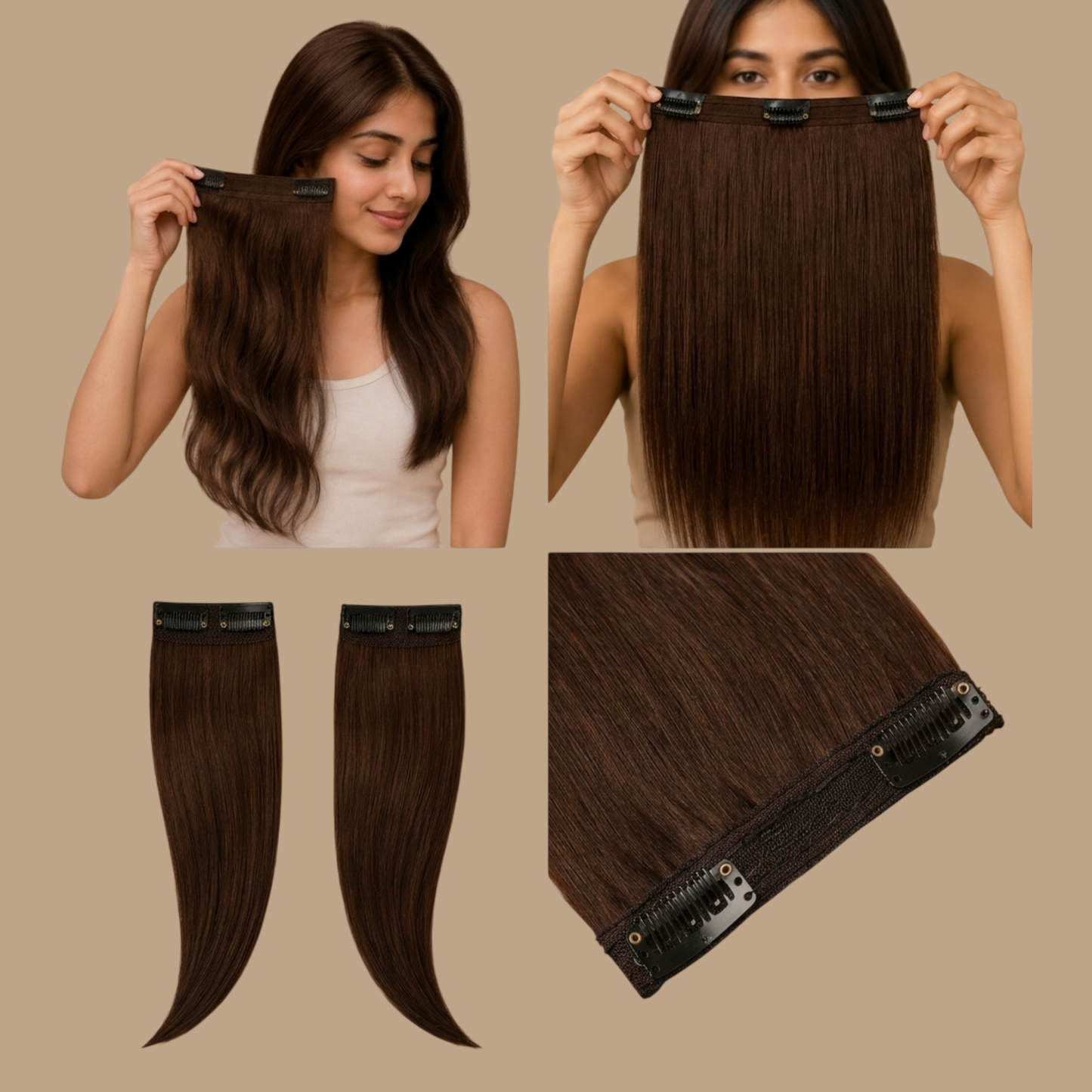 Desuka Perfect Four (set of 4 volumizer) Clip-In Extensions Premium (Straight)