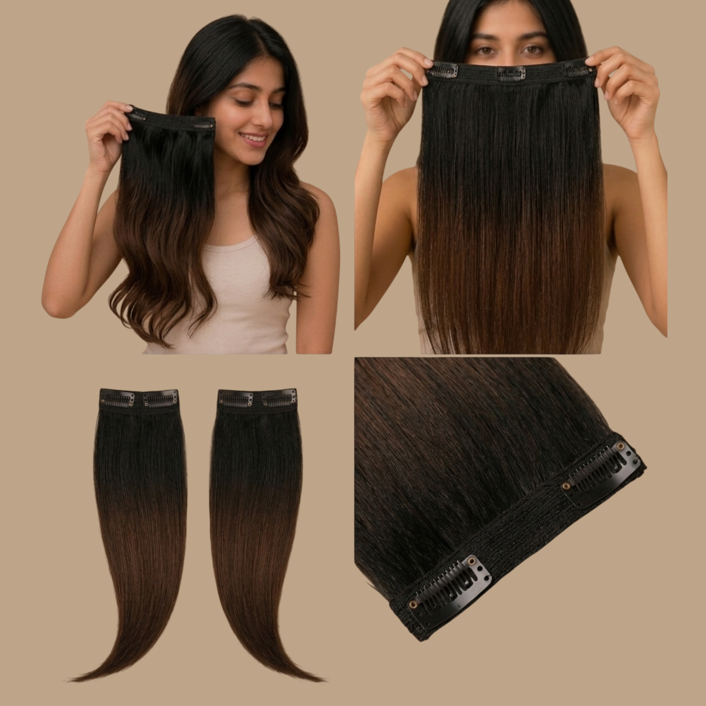 Desuka Perfect Four (set of 4 volumizer) Clip-In Extensions Premium (Straight)