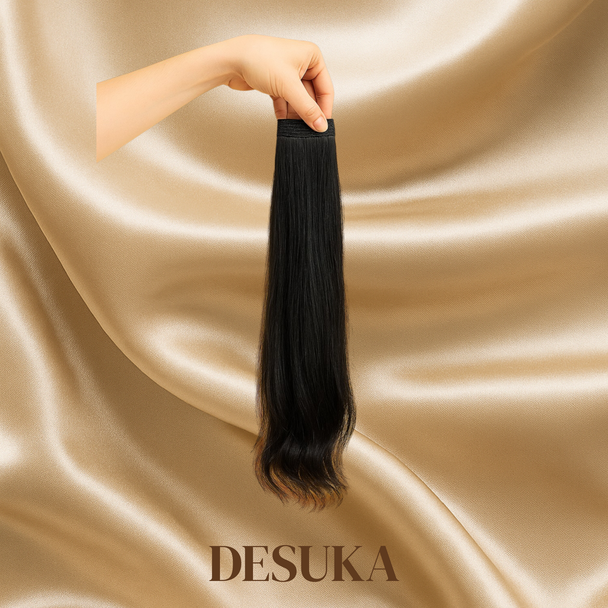 Desuka MonoStrand Single Clip Human Hair Extensions for Volume & Coverage Desuka