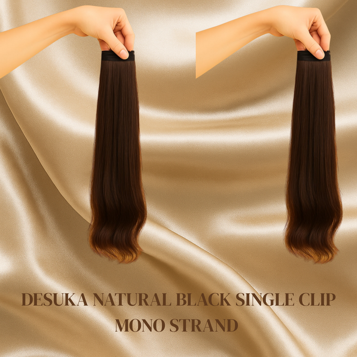 Desuka MonoStrand Single Clip Human Hair Extensions for Volume & Coverage Desuka