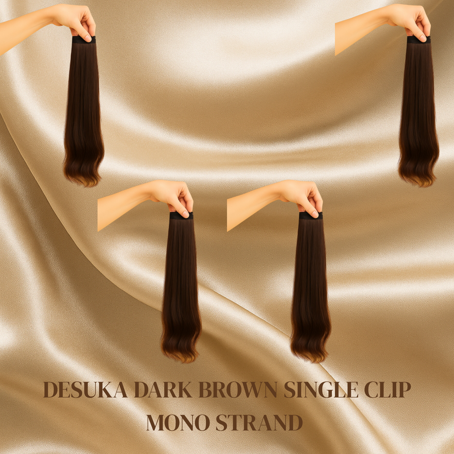 Desuka MonoStrand Single Clip Human Hair Extensions for Volume & Coverage Desuka