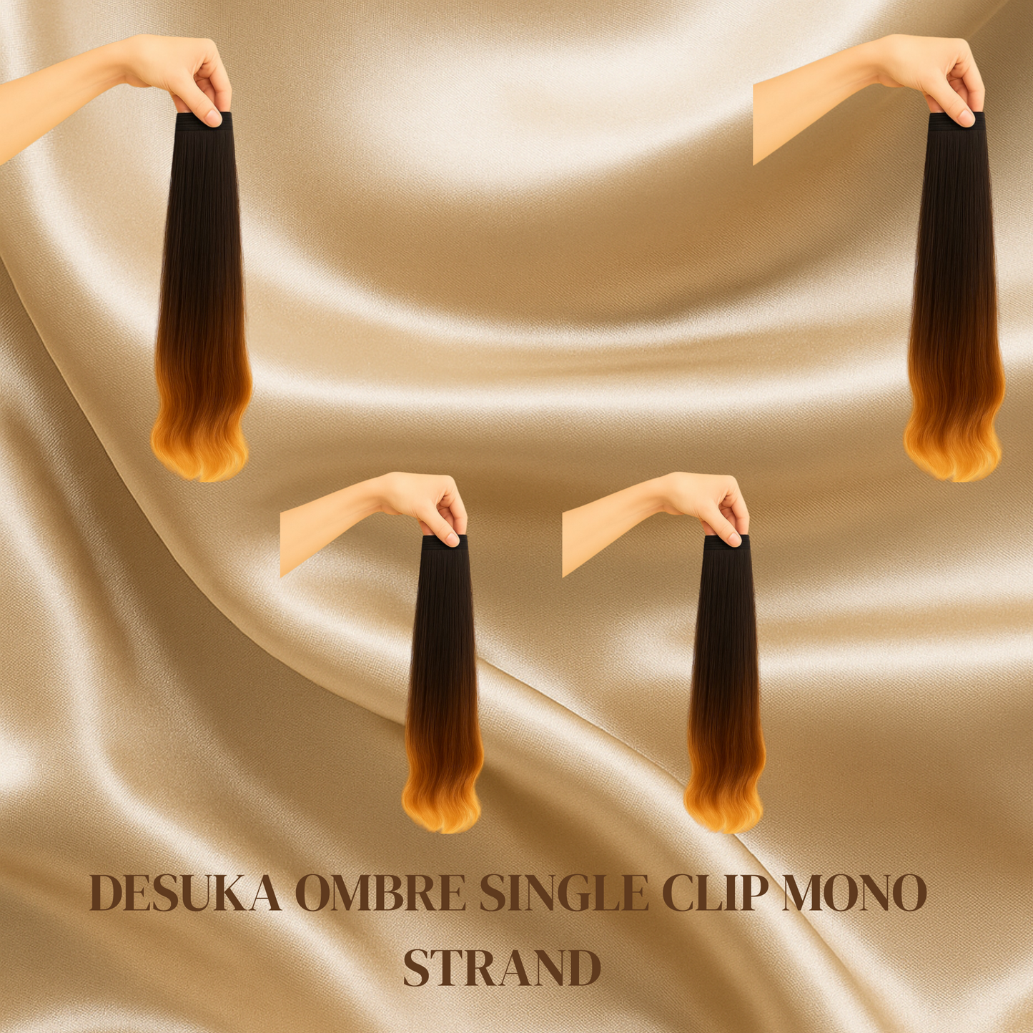 Desuka MonoStrand Single Clip Human Hair Extensions for Volume & Coverage Desuka
