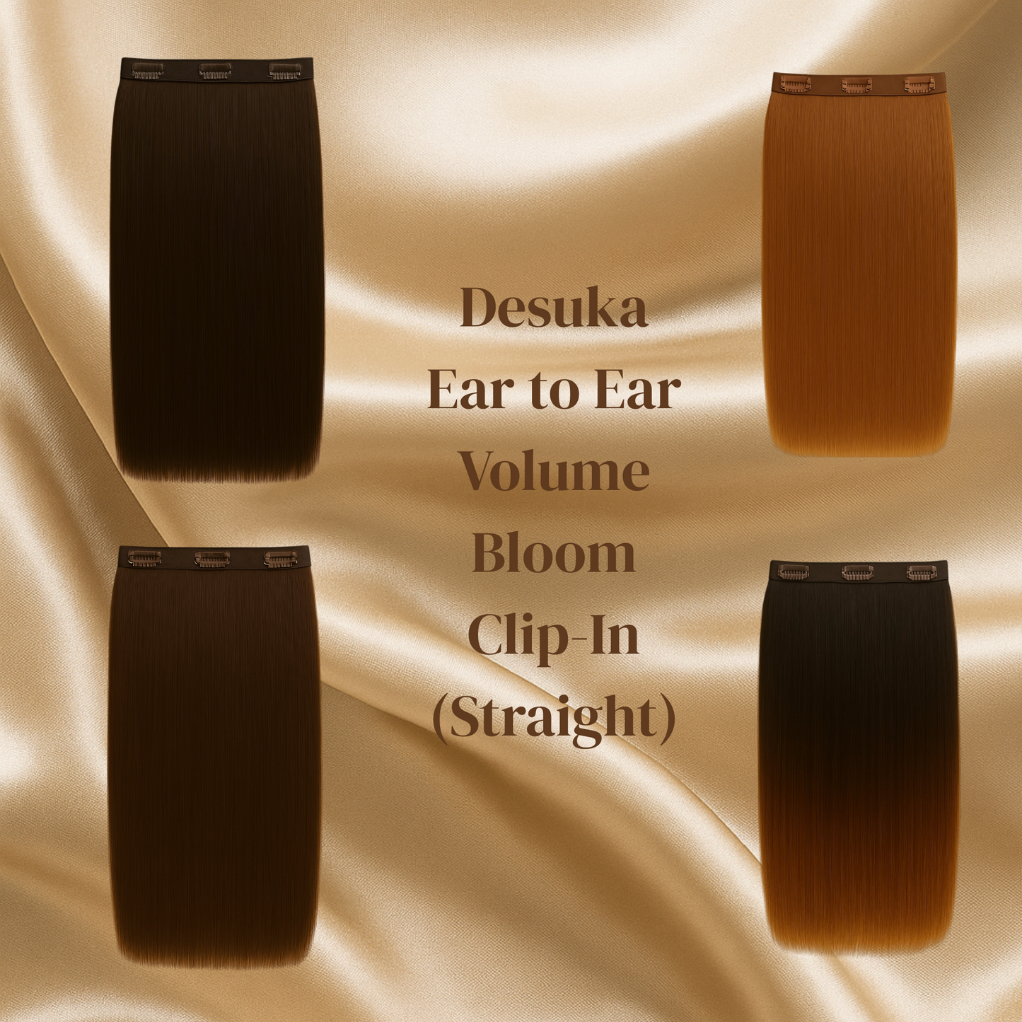 Desuka Ear to Ear Volume Bloom Clip-In (Straight) (22 inch - 26 inch) Desuka