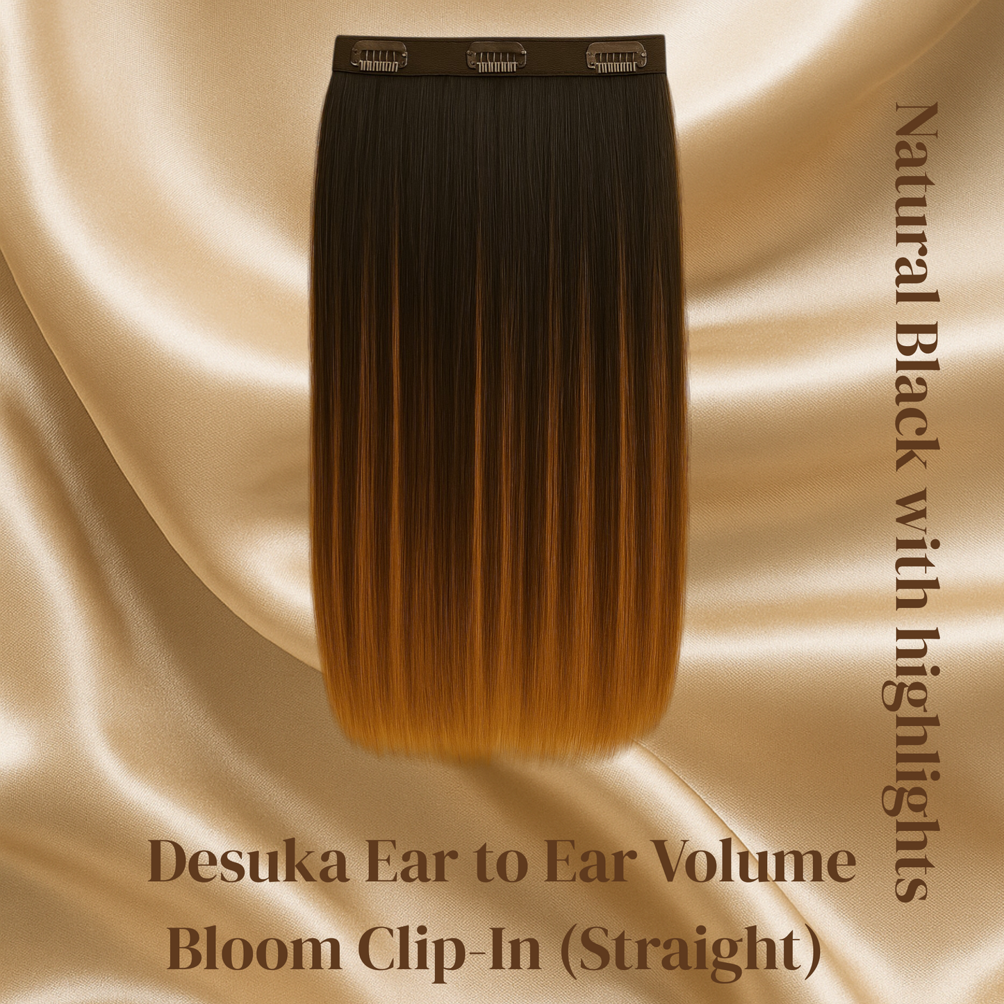Desuka Ear to Ear Volume Bloom Clip-In (Straight) (22 inch - 26 inch) (NBHL - DBHL) Desuka