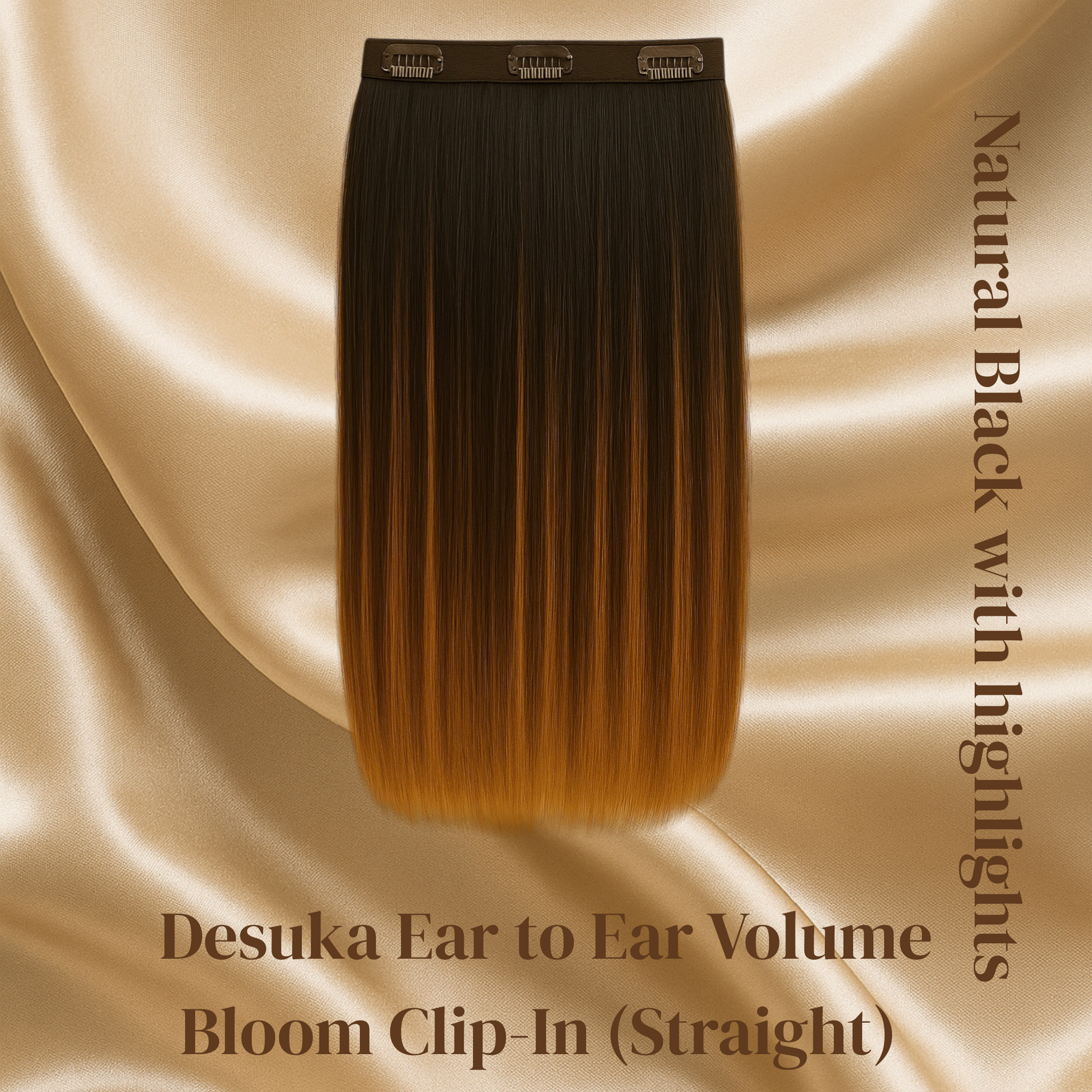Desuka Ear to Ear Volume Bloom Clip-In (Straight) (22 inch - 26 inch) (NBHL - DBHL) Desuka