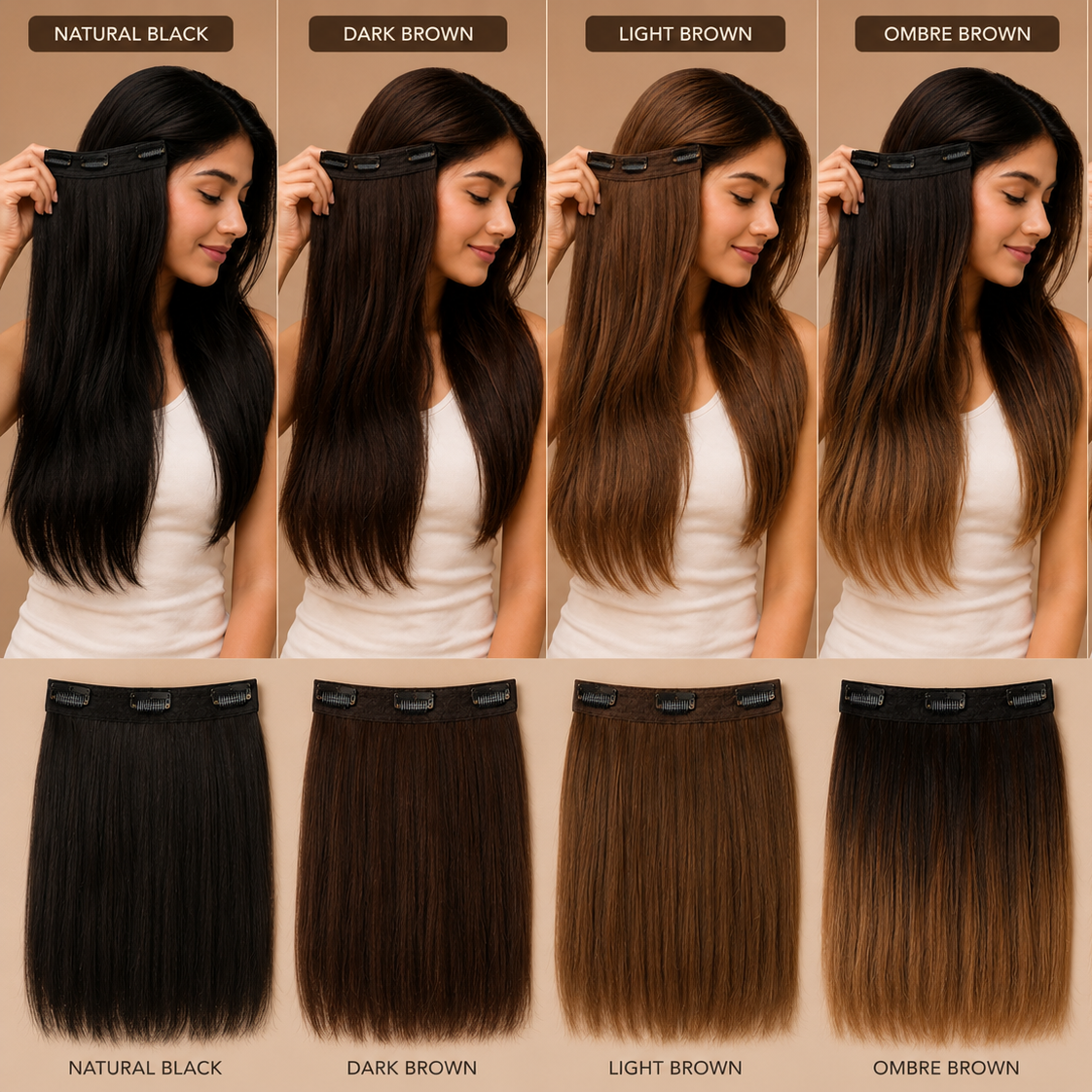 Desuka Ear to Ear Volume Bloom Clip-In (Straight) (10 inch - 20 inch) (NBHL - DBHL)