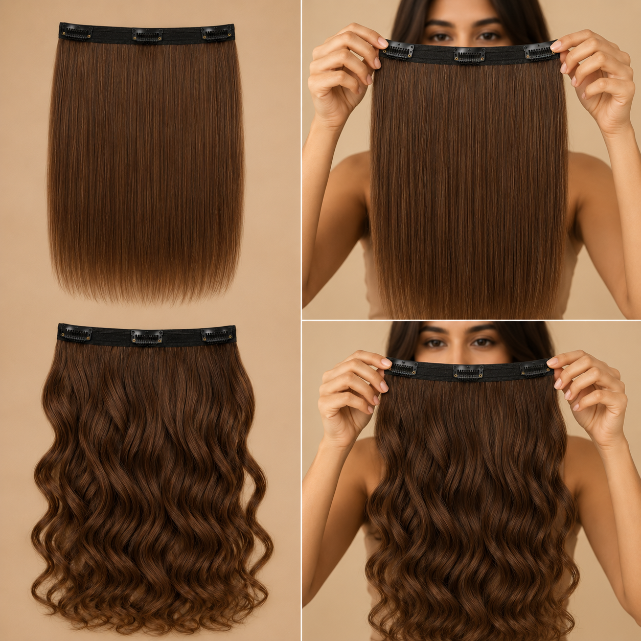 Desuka Volume Veil – 3 Clip Instant Volume Weft Clip-In Extensions Premium (Straight)