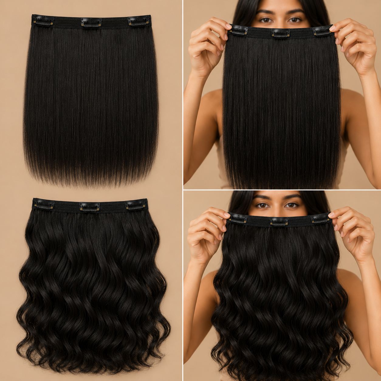 Desuka Volume Veil – 3 Clip Instant Volume Weft Clip-In Extensions Premium Wavy