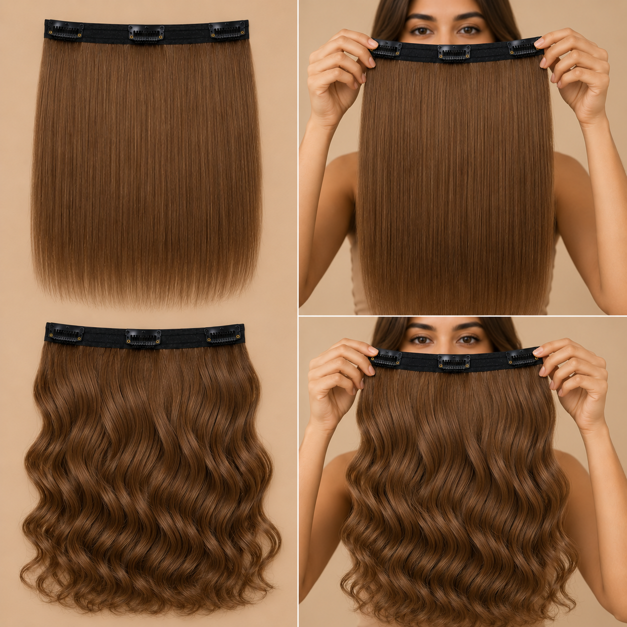 Desuka Volume Veil – 3 Clip Instant Volume Weft Clip-In Extensions Premium Wavy
