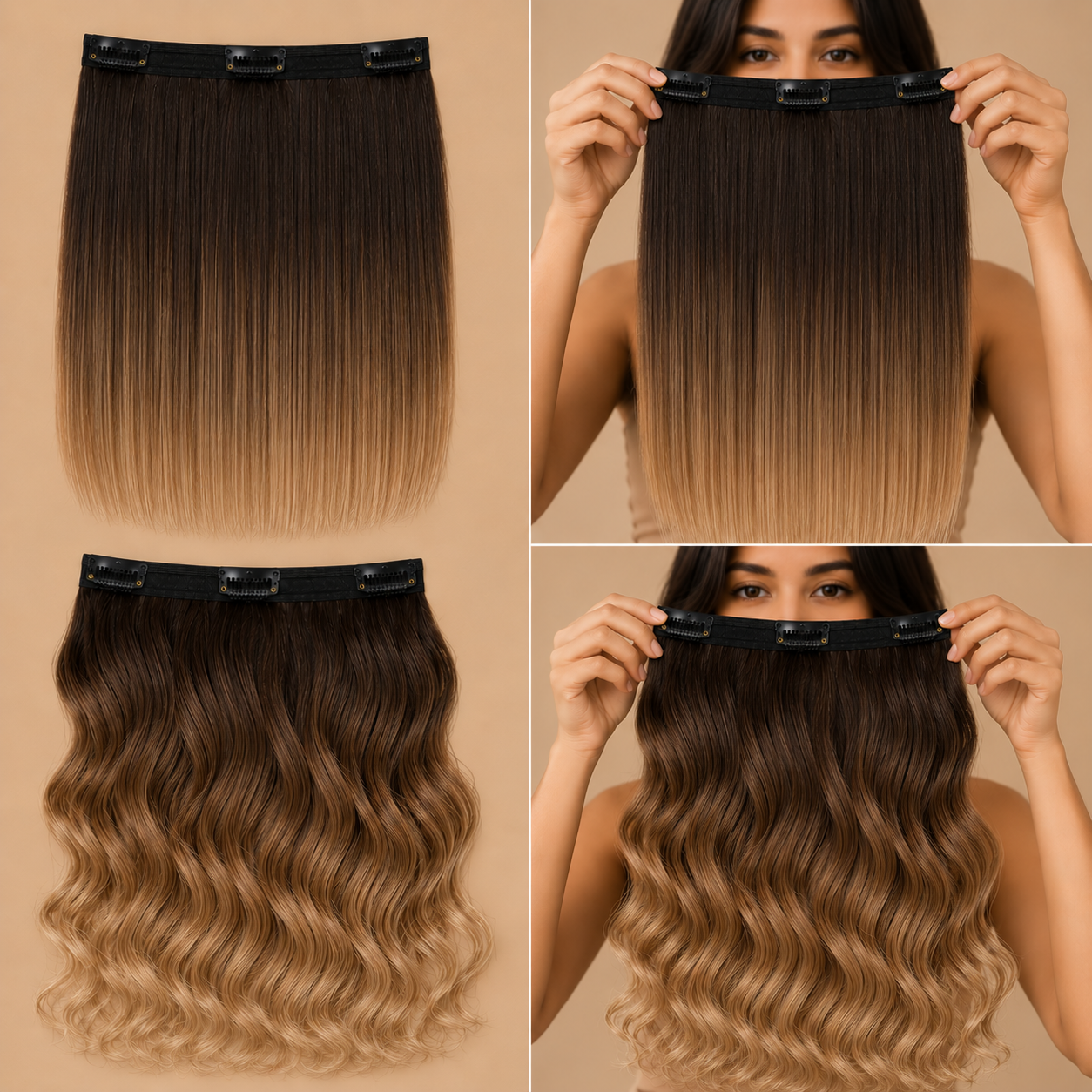 Desuka Volume Veil – 3 Clip Instant Volume Weft Clip-In Extensions Premium Wavy