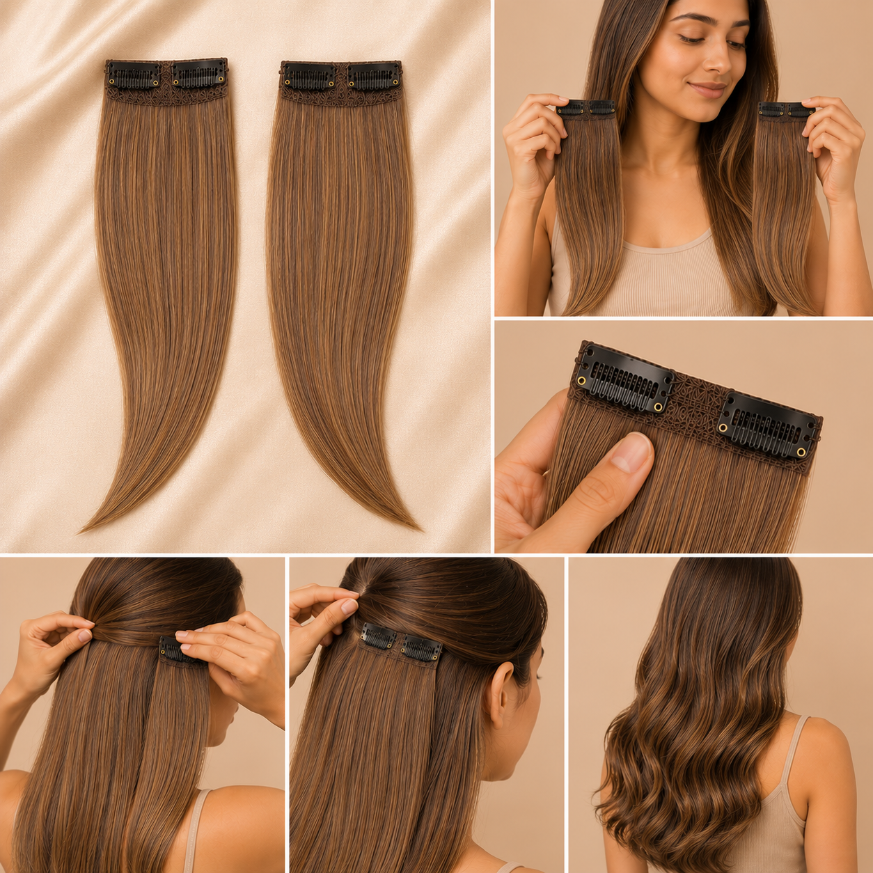 Desuka Volume Patches – Premium Clip-In Hair Enhancers (Wavy)